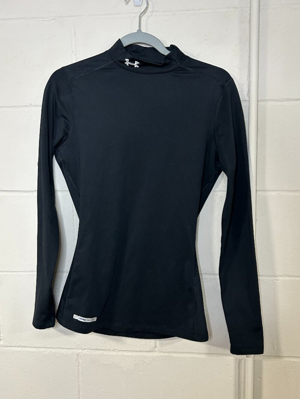 Under Armour Shirt Womens Small Coldgear Mock Neck Fitted Base Layer Black